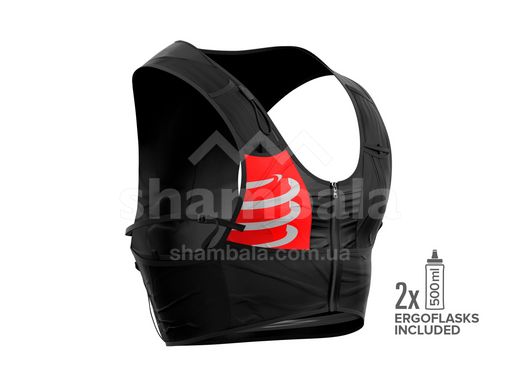 Рюкзак Compressport з флягами Ultrun S Pack Black S + Ergoflask (SBP-99-1S)
