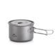 Кастрюля титановая со складной ручкой Naturehike NH18T202-B, 1.3 л, Silver (6927595733561)