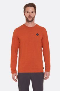 Футболка з довгим рукавом чоловіча Rab Basecamp Logo Badge LS Tee, Red Clay, SML (QCC-10-RCY-SML)