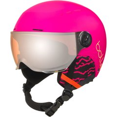 Шлем горнолыжный детский Bolle Quiz Visor Premium, Matte Hot Pink/Orange Gun Visor Cat 2, 52-55 см (BL QUIZVP.31766-52/55)