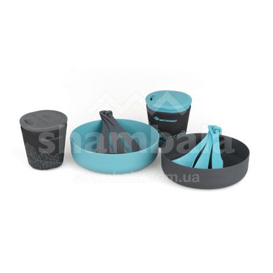Набір посуду DeltaLight Camp Set 2.2 (2 mugs, 2 Bowls, 2 Delta Cutlery Sets), Pacific Blue/Grey, р. від Sea to Summit (STS ADLTSET2. 2)