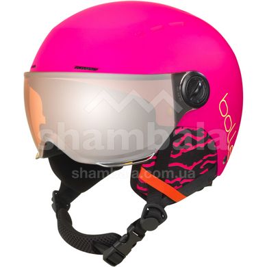 Шлем горнолыжный детский Bolle Quiz Visor Premium, Matte Hot Pink/Orange Gun Visor Cat 2, 52-55 см (BL QUIZVP.31766-52/55)