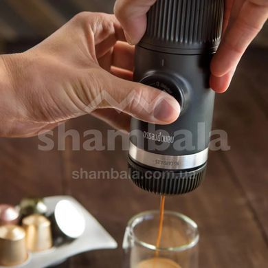 Портативная эспрессо-кофеварка с адаптером для капсулы Wacaco Nanopresso+, dark grey (4897066230108)