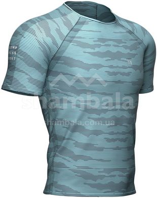 Футболка Compressport Training SS Tshirt Camo Stripe, Nile Blue, M (AM00026B 508 00M)