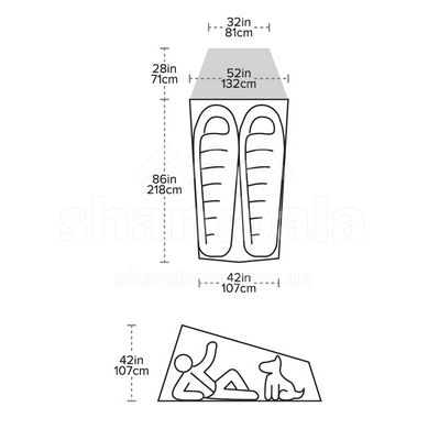 Палатка двухместная Big Agnes Fly Creek HV UL2, grey/greige (THVFLY221)