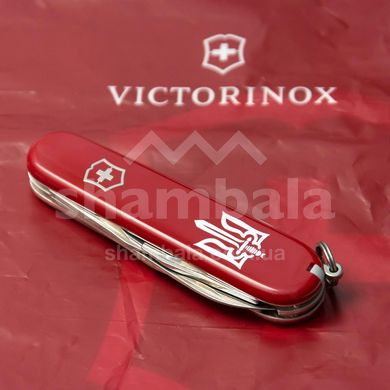 Ніж Victorinox Spartan, 12 функцій, 91 мм, White/Red Тризуб ОУН (VKX 13603.T0300u)