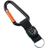 Карабин Munkees with strap, compass, keyring, 8 мм, Black (6932057832287)