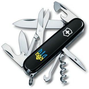 Нож Victorinox Climber, 14 функций, 91 мм, Black/Тризуб сине-желтый (VKX 13703.3.T0016u)