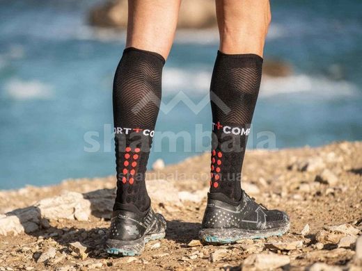 Компрессионные гетры Compressport Full Socks Run, Black, T1 (SU00004B 990 0T1)