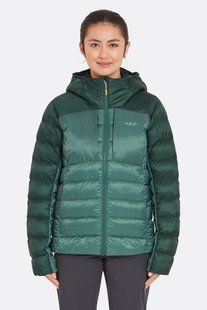 Зимова жіноча куртка Rab Cirrus Ultra Hoody Wmns, Green Slate/Eucalyptus, 08 (RB QIP-22-GSE-8)