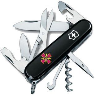 Нож Victorinox Climber, 14 функций, 91 мм, Black/Эмблема СВ ВСУ (VKX 13703.3.W0020u)
