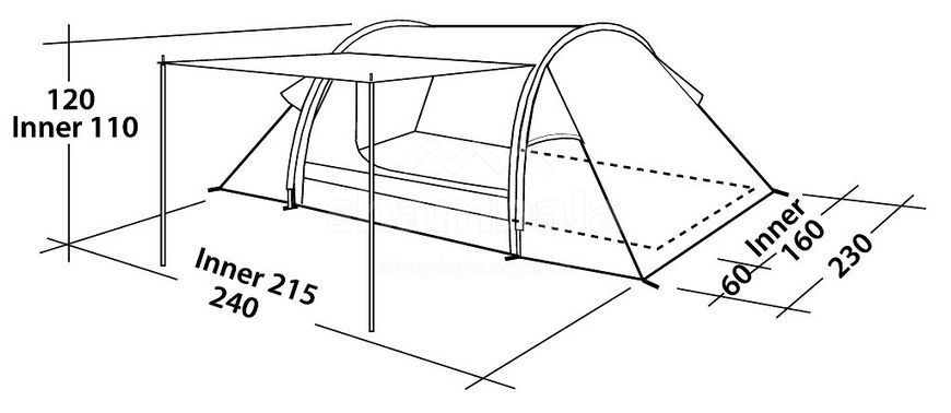 Намет тримісний Easy Camp Cyrus 300, Teal Green (5709388775009)