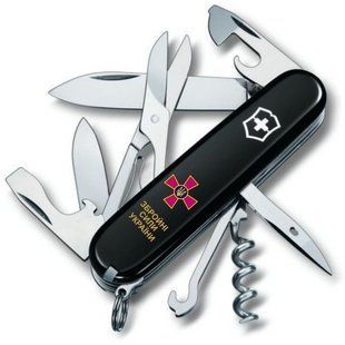 Нож Victorinox Climber, 14 функций, 91 мм, Black/Эмблема ВСУ + Надпись ВСУ (VKX 13703.3.W1011u)