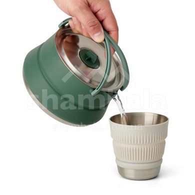 Чайник складной Sea to Summit Detour Stainless Steel Collapsible Kettle w/Sack с чехлом, 1,6 L, Laurel Wreath Green (STS ACK026011-392002)