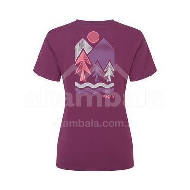 Женская футболка Rab Tuku Vista Tee Wmns, Mulberry, S (RB QCC-17-MUL-10)