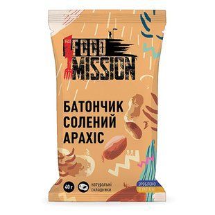Батончик (Солений арахіс) Food Mission (4820260630641)