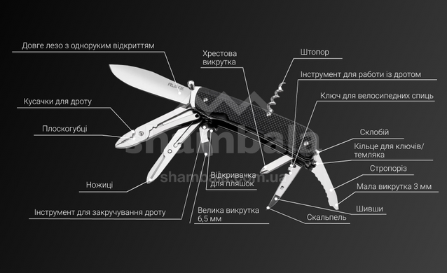 Ніж багатофункційний Ruike Trekker LD41-B, Black (RKE LD41-B)