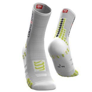 Шкарпетки Compressport Pro Racing Socks V3.0 Bike 2021, White/Lime, T2 (PRSV3-B 006 0T2)