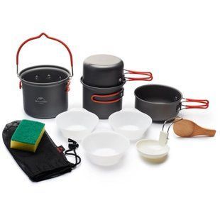 Набор посуды Naturehike 4 in 1 NH18T018-G, Carbon (6927595730324)