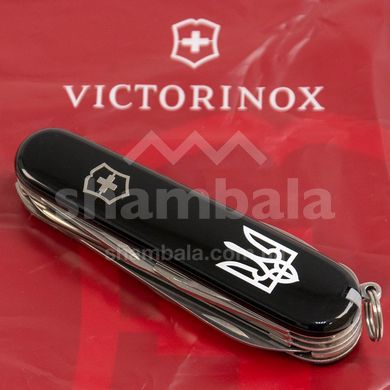 Нож Victorinox Huntsman, 15 функций, 91 мм, Black/White Тризуб (VKX 13713.3.T0010u)
