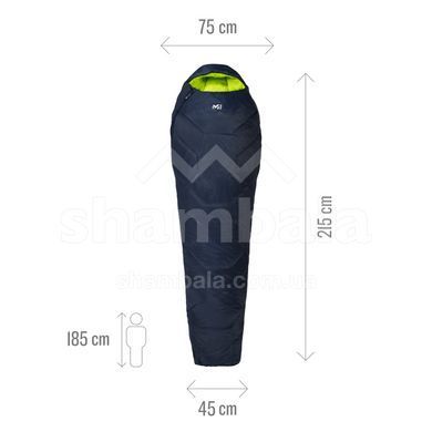 Спальний мішок Millet Baikal 1100 Reg (5/0&deg;C), 185 см - Left Zip, Saphir (MIC1130 7317_Left)