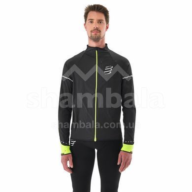 Вітровка чоловіча Compressport Hurricane Windproof Jacket Flash M, Black/Fluo Yellow, S (7630102555783)