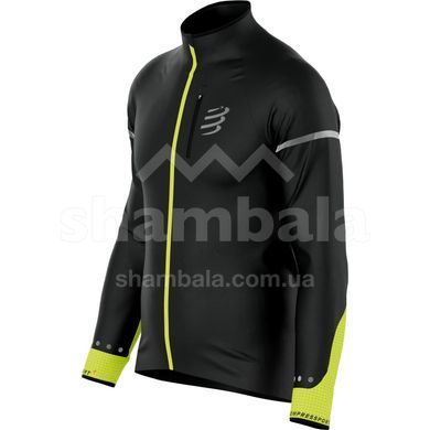 Вітровка чоловіча Compressport Hurricane Windproof Jacket Flash M, Black/Fluo Yellow, S (7630102555783)