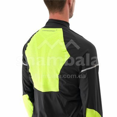 Вітровка чоловіча Compressport Hurricane Windproof Jacket Flash M, Black/Fluo Yellow, S (7630102555783)