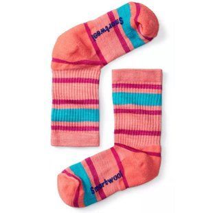 Шкарпетки дитячі Smartwool Kids 'Hike Light Striped Crew, Bright Coral, M (SW 01212.494-M)