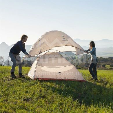 Палатка одноместная с футпринтом Naturehike Cloud Up 1 Updated NH18T010-T, Grey/Red, 20D (6927595730522)