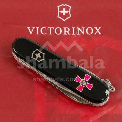 Нож Victorinox Huntsman, 15 функций, 91 мм, Black/Эмблема ВСУ (VKX 13713.3.W0010u)