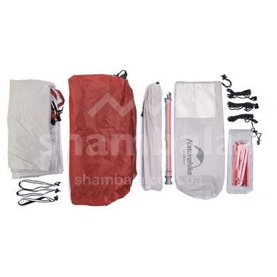 Палатка одноместная с футпринтом Naturehike Cloud Up 1 Updated NH18T010-T, Grey/Red, 20D (6927595730522)