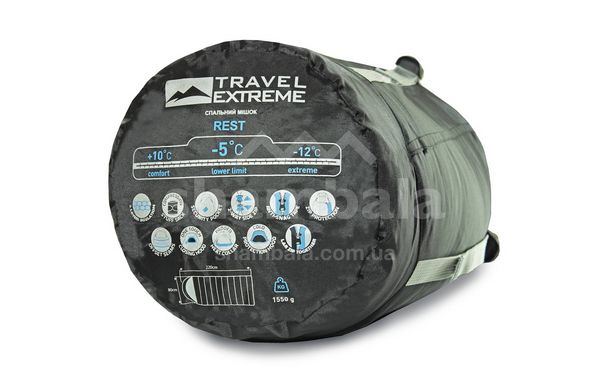 Спальний мішок Travel Extreme Rest (10/-5 °С), 190 см - Left Zip, Olive (ТE С013-L)