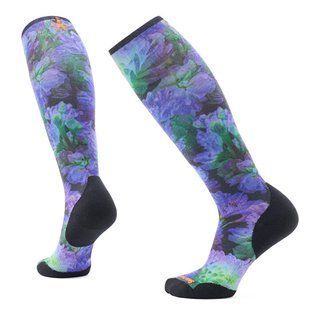 Носки женские Smartwool Women's Ski Targeted Cushion Electric Lotus Print OTC, Black, M (SW SW002512.001-M)