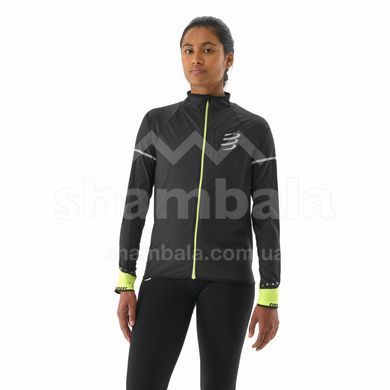 Ветровка женская Compressport Hurricane Windproof Jacket Flash W, Black/Fluo Yellow, M (7630102556049)