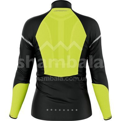 Ветровка женская Compressport Hurricane Windproof Jacket Flash W, Black/Fluo Yellow, M (7630102556049)
