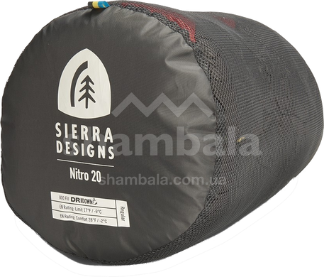 Спальный мешок Sierra Designs Nitro 800F 20 (-2/-9°C), 198 см - Left Zip, Red/Black/Yellow Long (SD 70604318L)