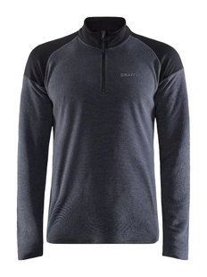 Чоловічий флісовий джемпер з рукавом реглан Craft Core Edge Thermal Midlayer Man, Black/Asphalt, L (1909502)
