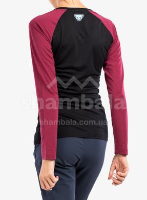 Женская футболка с длинным рукавом Dynafit 44766 W L/S Tee, black/burgundy, 40/34 (70957/0912 40/34)