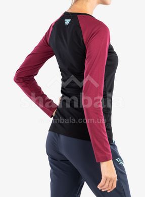 Жіноча футболка з довгим рукавом Dynafit 44766 W L/S TEE, black/burgundy, 40/34 (70957/0912 40/34)
