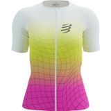 Футболка женская Compressport Tri Postural Aero SS Top W, Safe Yellow/Neo Pink, XS (7630102557381)
