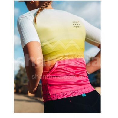 Футболка жіноча Compressport Tri Postural Aero SS Top W, Safe Yellow/Neo Pink, XS (7630102557381)