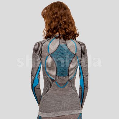Термокофта жіноча X-Bionic Apani 4.0 Merino Shirt Round Neck LG SL Wmn, Black/Grey/Turquoise, р. S (XB AP-WT06W19W.B284-S)