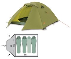 Палатка трехместная Pinguin Bora 3, Green (PNG 121.3)