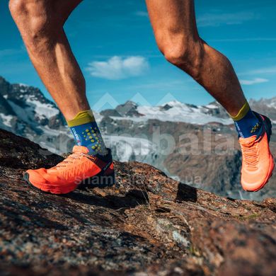 Шкарпетки Compressport Pro Racing Socks V3.0 Trail, Blue Lolite/Lime, T1 (PRSV3-TR 513 0T1)