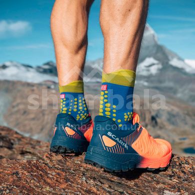 Носки Compressport Pro Racing Socks V3.0 Trail, Blue Lolite/Lime, T1 (PRSV3-TR 513 0T1)