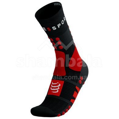 Носки Compressport Hiking Socks, Black/Core Red/White, T2 (7630102554373)
