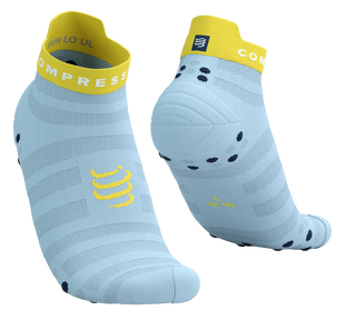 Носки Compressport Pro Racing Socks V4.0 Ultralight Run Low, Cashmere Blue/Maize, T3 (CMS XU00051B5119T3)