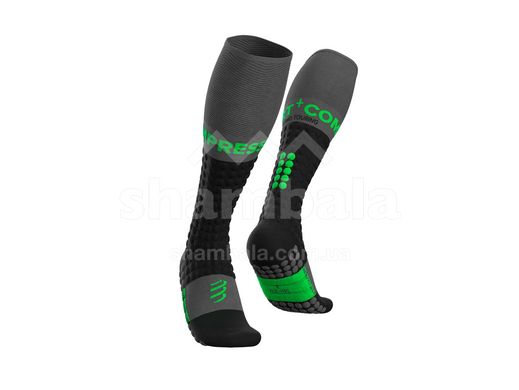 Компрессионные гольфы Compressport Ski Touring Full Socks, Black/Green, T1 (SU00014B 909 0T1)