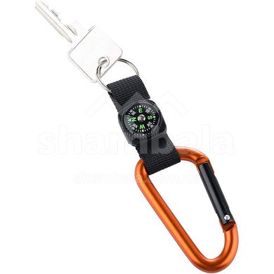 Карабин Munkees 3228 8 mm with strap, compass, Keyring Orange (MNKS 3228-OR)